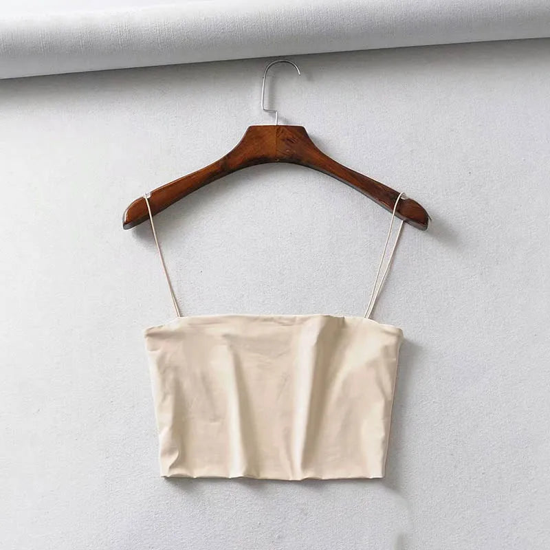 Haut court Sexy en coton élastique pour femmes, Camis sans manches, débardeur court, Bar, été 2022