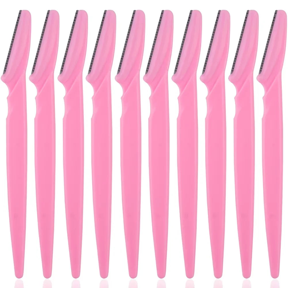 10/40Pcs Eyebrow Trimmer Face Blade Shaver Portable Eye Brow Epilation Hair Removal Safety Eyebrow Cutting Woman Makeup Tools