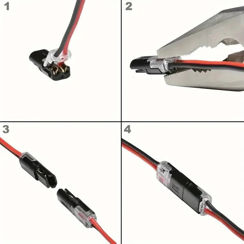 10/20/30/40/50 connecteurs de fils LED enfichables, bornes de fils compactes universelles à 2 broches et 2 voies, aucun dénudage de fils requis