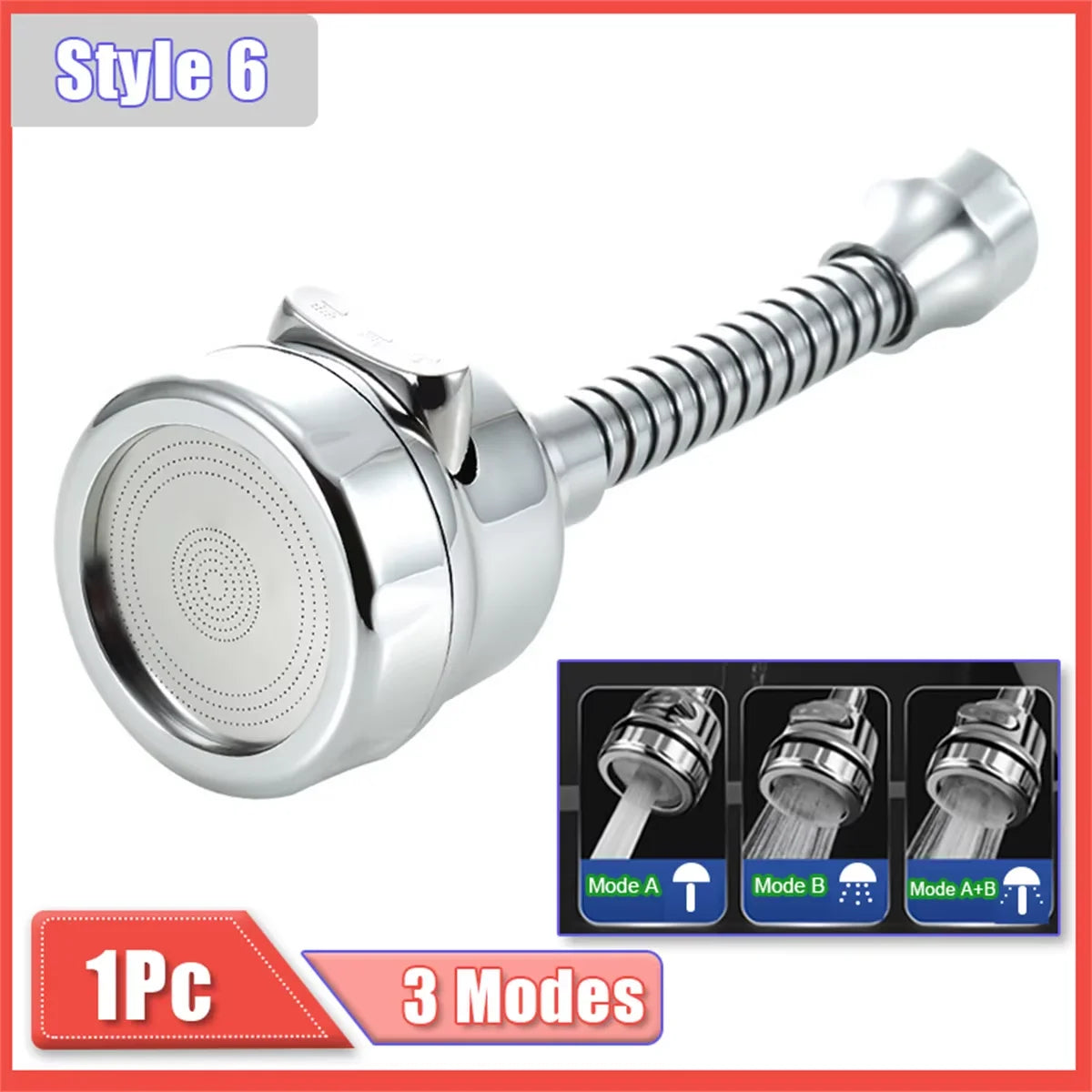 Universal Kitchen Faucet Adapter 2/3 Modes 360 Rotation Water Saving Spray Tap Nozzle with Filter Extenders Kitchen Gadgets