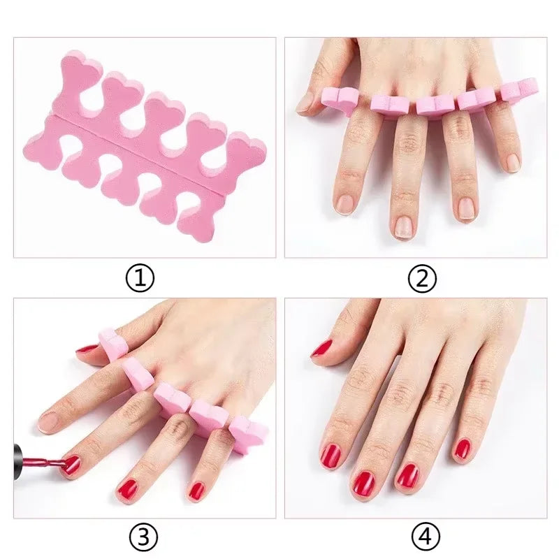 YIKOOLIN 100 séparateurs d'orteils souples pour les doigts et les pieds, outils de nail art flexibles en forme de cœur, pour la pratique de la manucure et de la pédicure