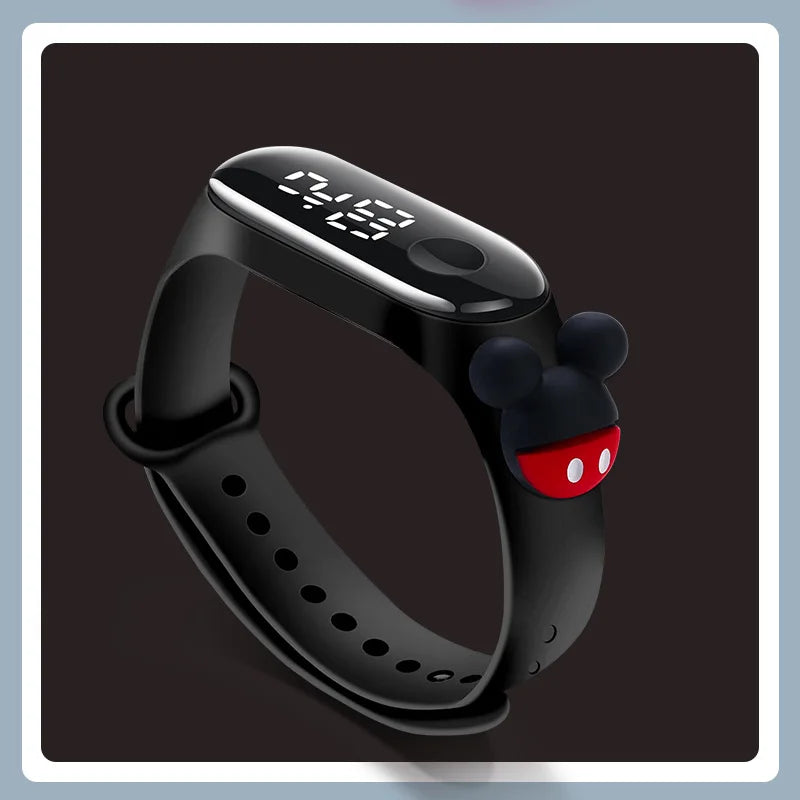 Disney Fashion Mickey Children Watches For Girls Electronic Bracelet Sports Touch LED  Doll Kids Watch Women Waterproof Clock