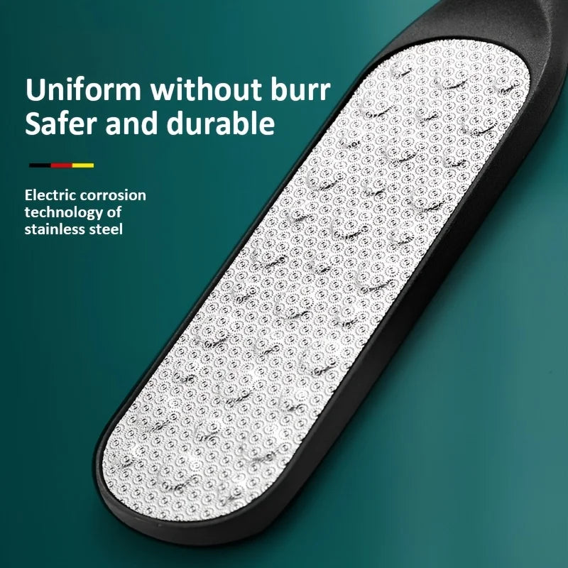 Lime à pieds double face en acier inoxydable 304 de haute qualité, éliminateur de callosités pour peaux mortes, outil de pédicure professionnel, grattoir à callosités
