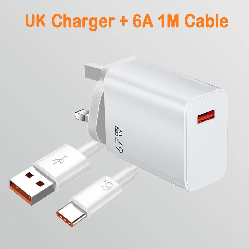 GaN – chargeur USB rapide 3.0, câble de Charge pour Xiaomi 14 13 12 11 10 Ultra Redmi Note 12T 13 Pro Turbo 6A