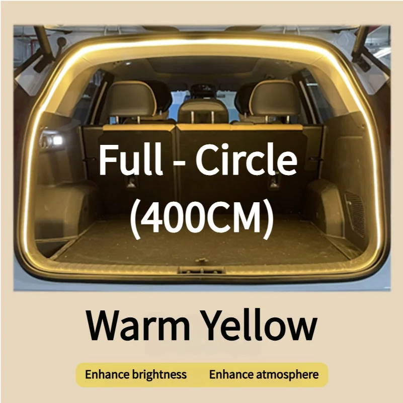 Car high brightness trunk lighting ambient light interior decoration LED wiring free automatic sensing tailgate light strip