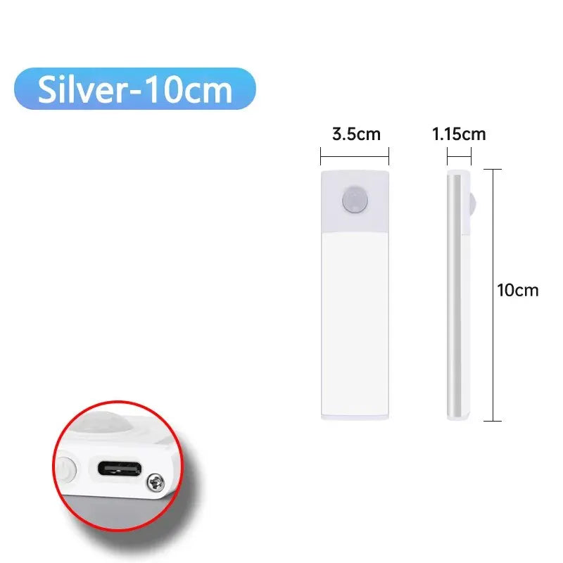 Éclairage intérieur ultra-fin à détecteur de mouvement LED sans fil USB sous les meubles de cuisine, de chambre et d'armoire. Idéal pour les meubles de cuisine, de chambre et d'intérieur