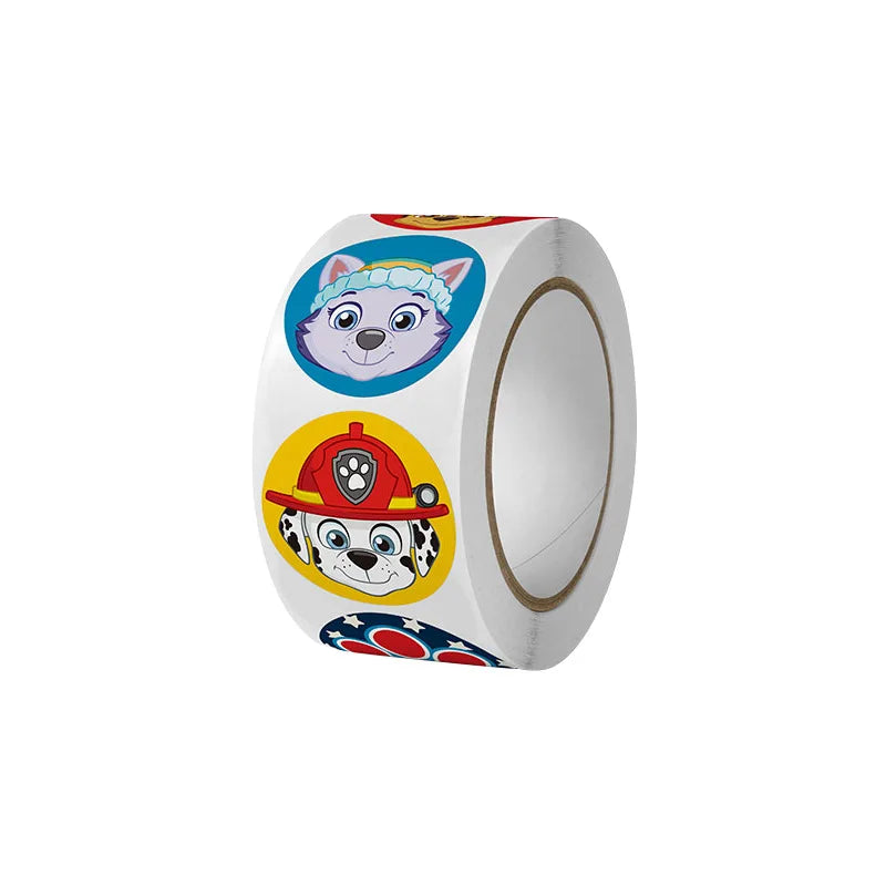 Autocollants de dessin animé Paw Patrol pour enfants, 500 pièces, fournitures de papeterie mignonnes pour enfants, fournitures scolaires pour enseignants, autocollants de récompense, jouets cadeaux, nouvelle collection