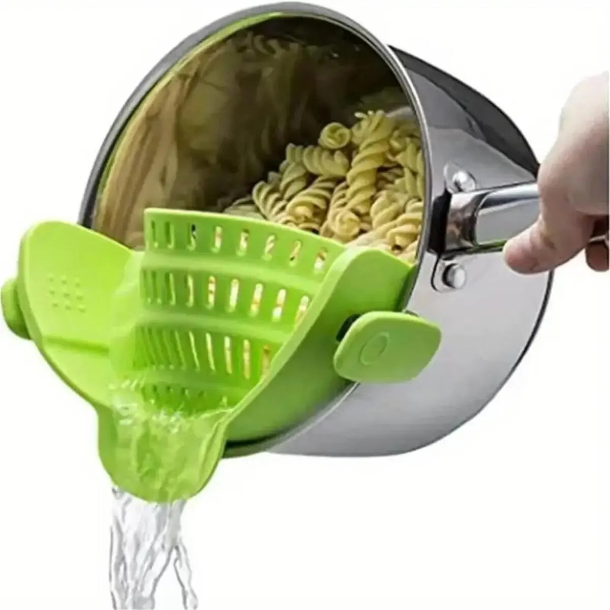 1 passoire à pince réglable en silicone pour casseroles, poêles et bols - Égouttoir manuel pour nouilles et pâtes