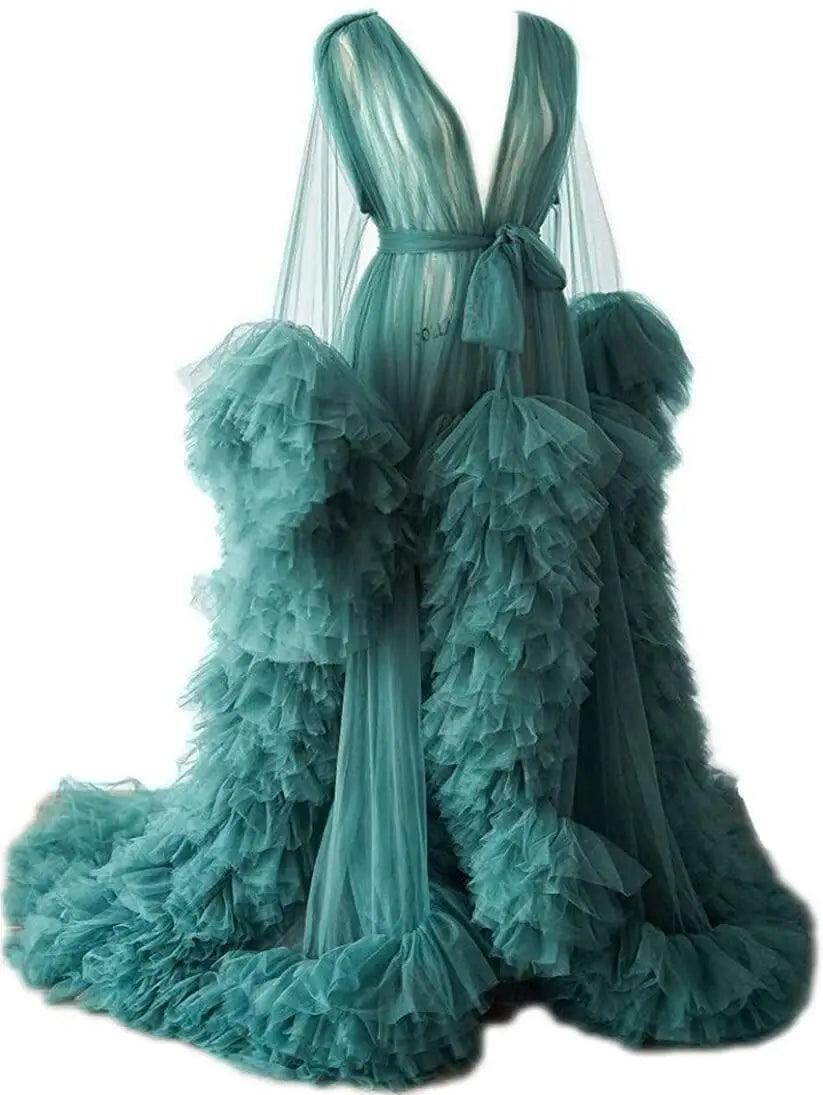 Robes de maternité, peignoirs longs en tulle pour femmes, robes de chambre pour séances photo, anniversaires, robes de mariée sexy et moelleuses, vêtements de nuit pour fêtes, robes sur mesure 2021