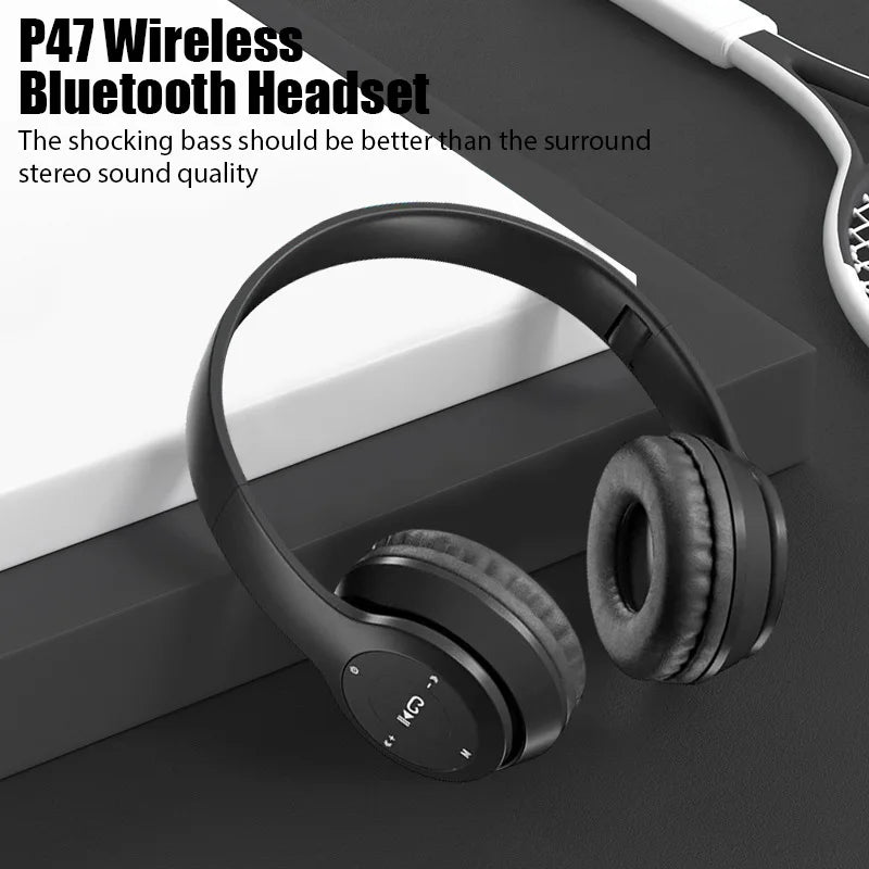 P47 pliable sans fil Bluetooth 50 HIFI stéréo basse casque pour musique jeu enfants filles Smartphone Audio écouteurs dispositif