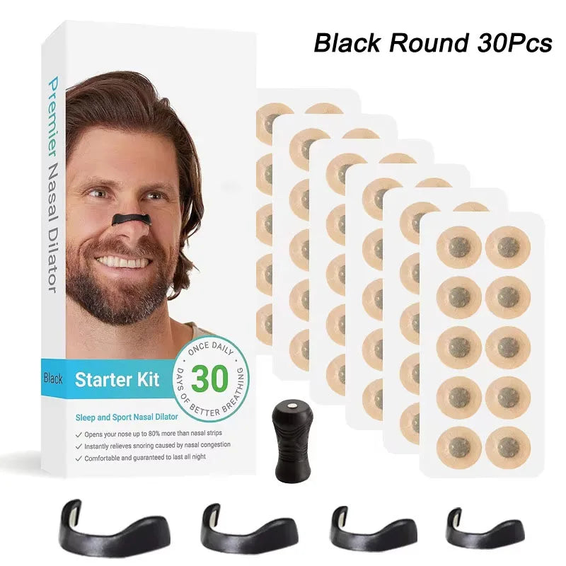 Kit de démarrage de dilatateurs respiratoires nasaux magnétiques, 15/30 jours, pour améliorer la qualité du sommeil, bande buccale Anti-ronflement