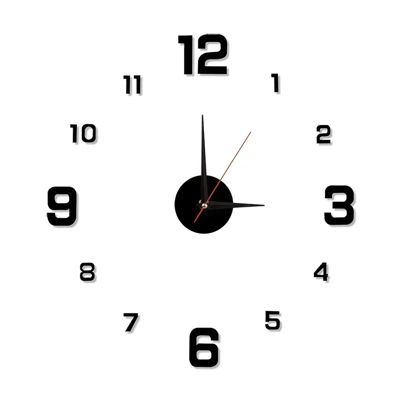 Frameless Modern 3D Wall Clock Mirror Sticker Clock for Home Office Hotel Restaurant School Decoration