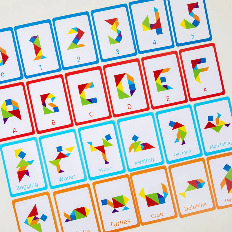 Puzzle Tangram 3D en bois, jeu de société, jouet éducatif Montessori pour enfants, outil pédagogique pour l'apprentissage des formes géométriques en maternelle