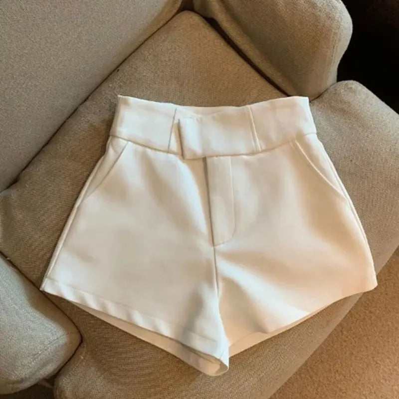 Shorts pour femmes Mooyufon, shorts noirs pour femmes, style Harajuku élégant, taille haute, coupe trapèze, coupe slim, décontracté, sexy