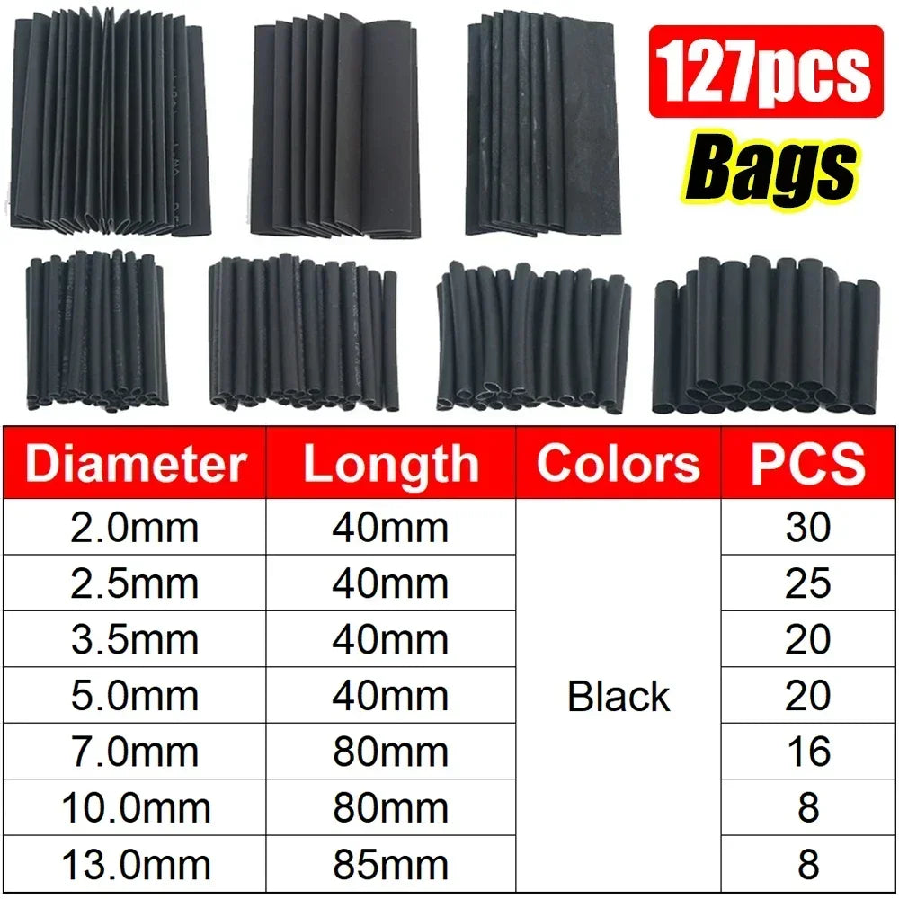 Kit de tubes thermorétractables, tubes thermorésistants, emballage de fil thermorétractable, protection de manchon d'isolation de câble de connexion électrique