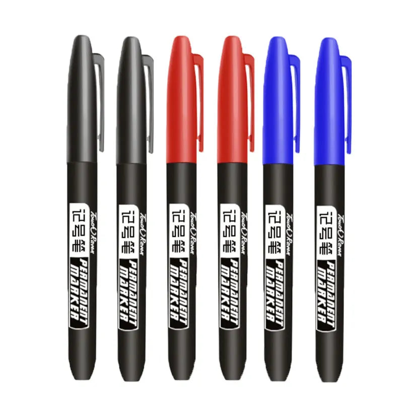 Stylo marqueur Permanent pour dessin Manga, 6 pièces, noir, bleu, rouge, encre étanche, stylos pour croquis, papeterie fournitures scolaires d'art
