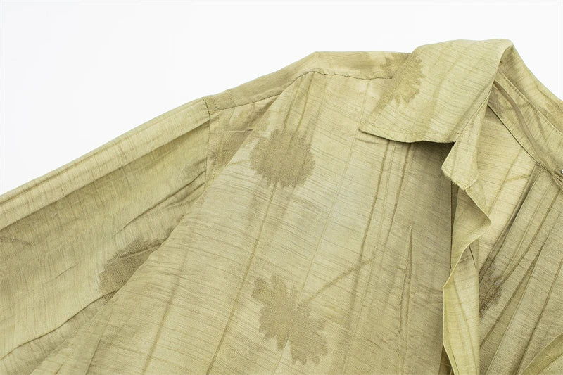 Ensemble Jacquard pour femmes, chemise ample, pantalon décontracté, Chic, imprimé, nouvelle mode printemps 2024