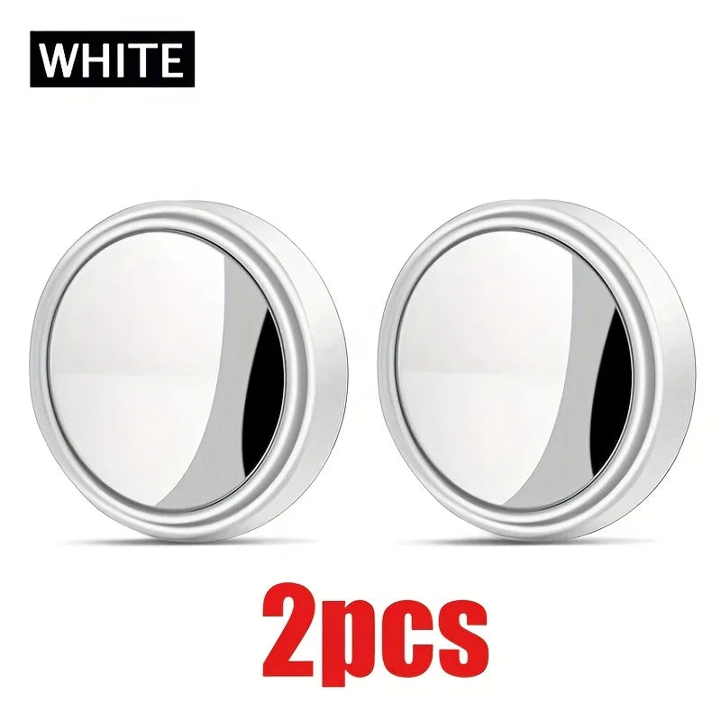 2 pièces rétroviseur d'angle mort réglable à 360 degrés rétroviseur auxiliaire de voiture miroir convexe cadre rond rétroviseurs grand angle pour marche arrière de voiture