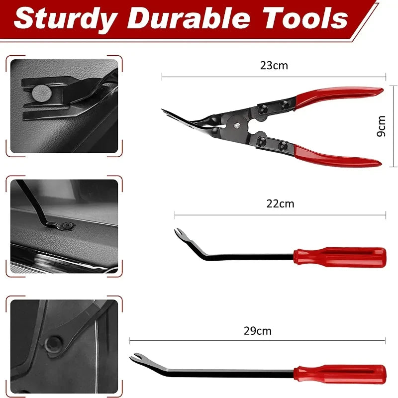 Kit d'outils de dépose de garniture intérieure de voiture, ensemble d'extracteurs de Clips en plastique pour le démontage des panneaux de bricolage