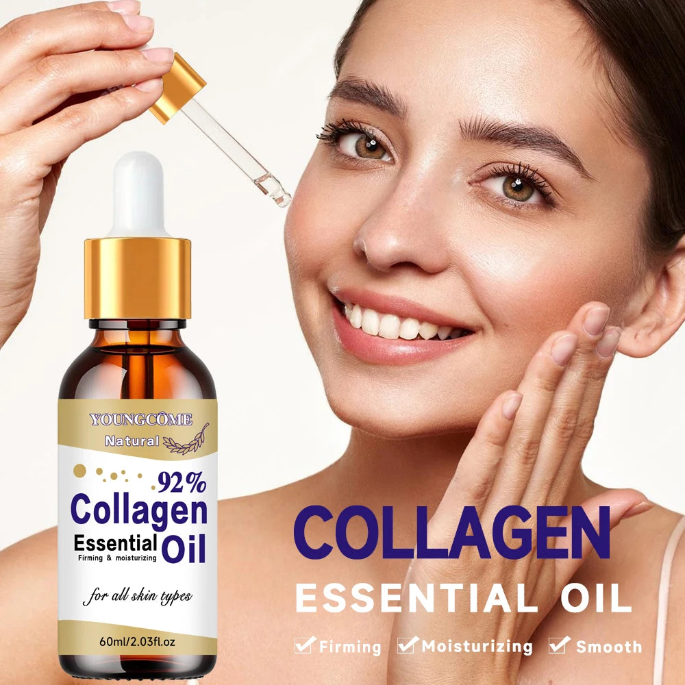 Sérum anti-âge au collagène et aux peptides de collagène pour le visage : éclaircit le teint, atténue les rides et ridules, répare et apaise la peau