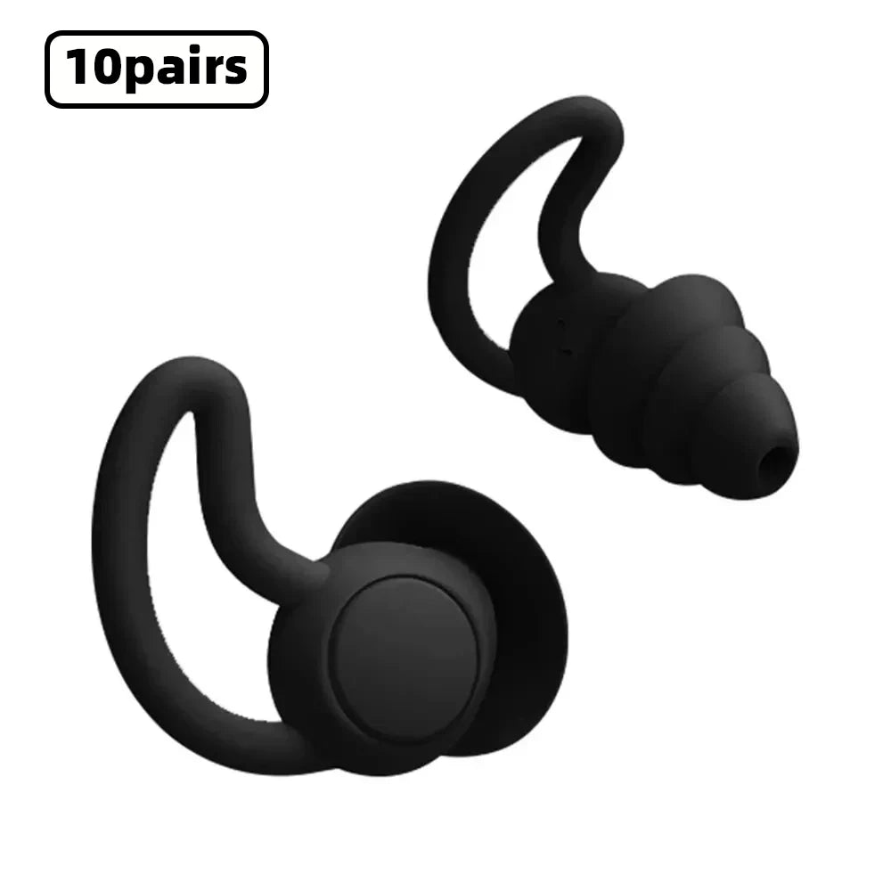 Bouchons d'oreilles en silicone HUAK à 3 couches pour travail et natation – Protection contre le bruit en usine, étanches pour piscines, confortables toute la journée