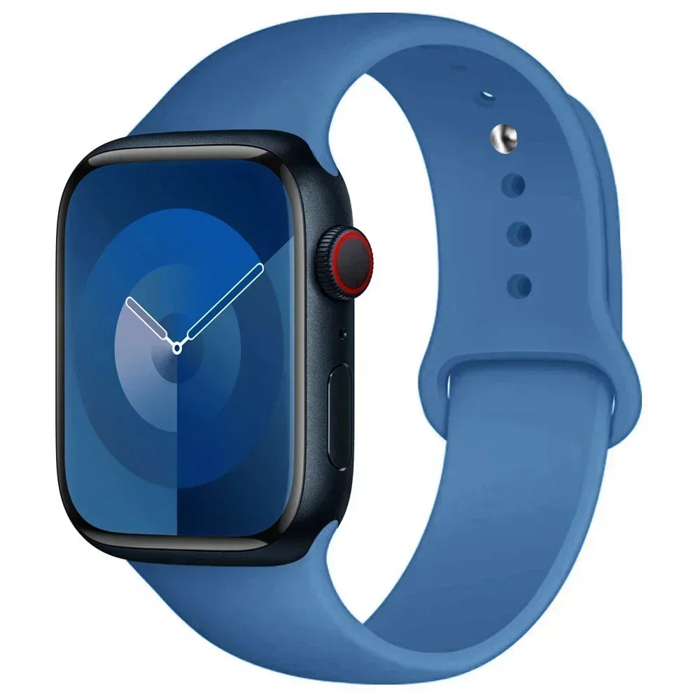 Bracelet en Silicone pour Apple Watch, 44mm 45mm 40mm 41mm 42-46mm, bracelet de sport iwatch série 8 7 6 5 4 9 10 11 SE-Ultra 2/3 49mm