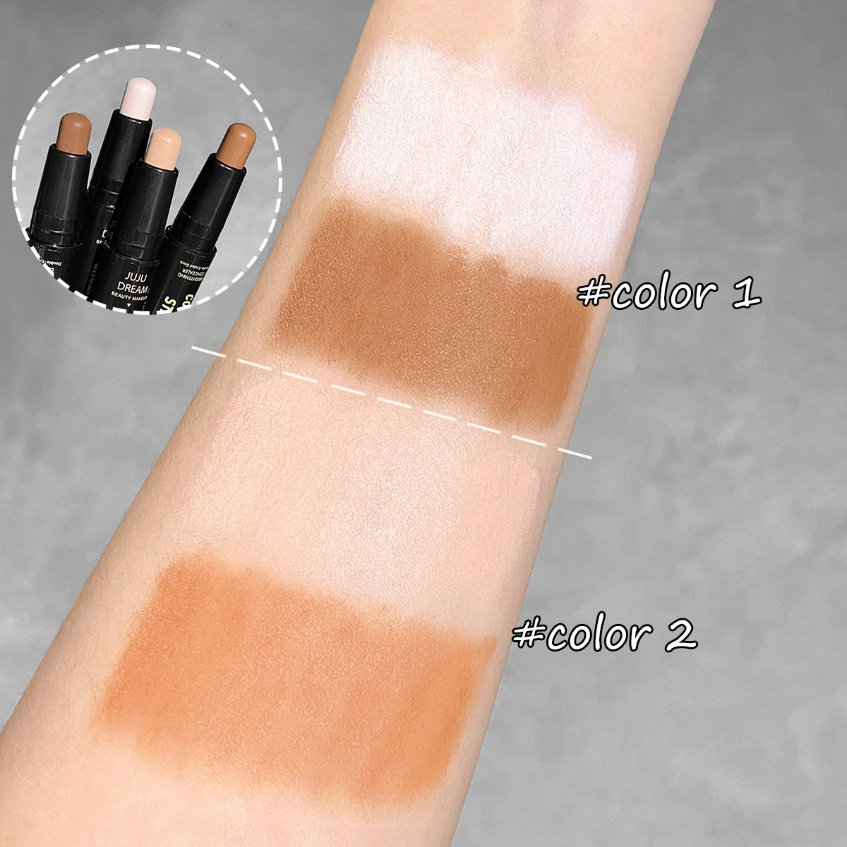 Bâtonnet de précision double embout à double usage pour illuminer et affiner le contour du visage, sculpter le visage et créer un effet liftant