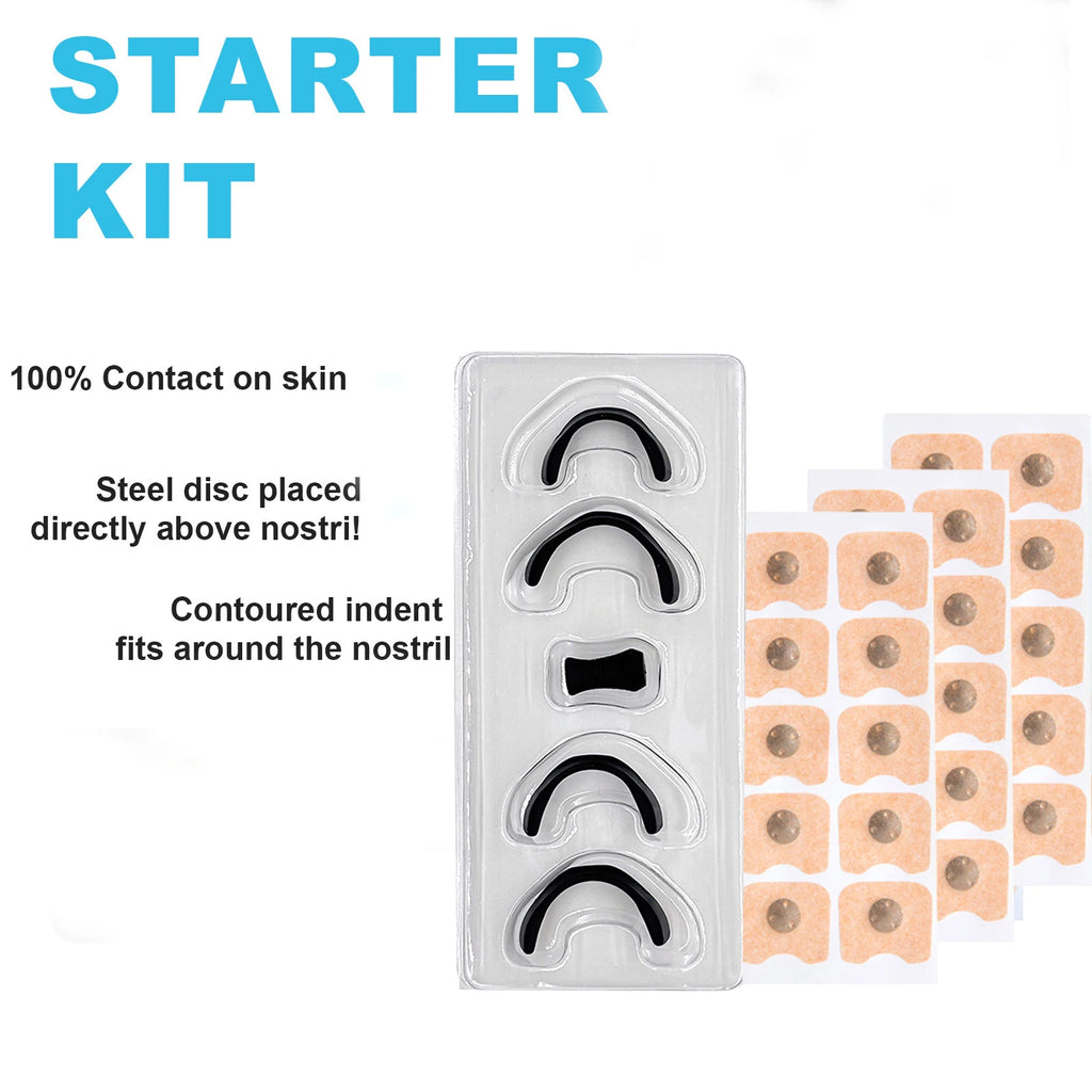 Kits de démarrage de dilatateurs respiratoires nasaux, bandes nasales Anti-ronflement, bandes nasales magnétiques, augmentent l'air sportif et améliorent le sommeil