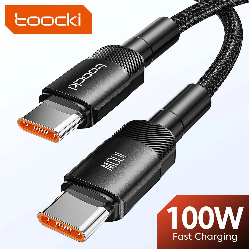 Toocki 100W Type C vers USB C câble PD 3.0 Charge rapide 4.0 Charge rapide Type C vers Type C pour iPhone 15 Macbook Samsung Xiaomi