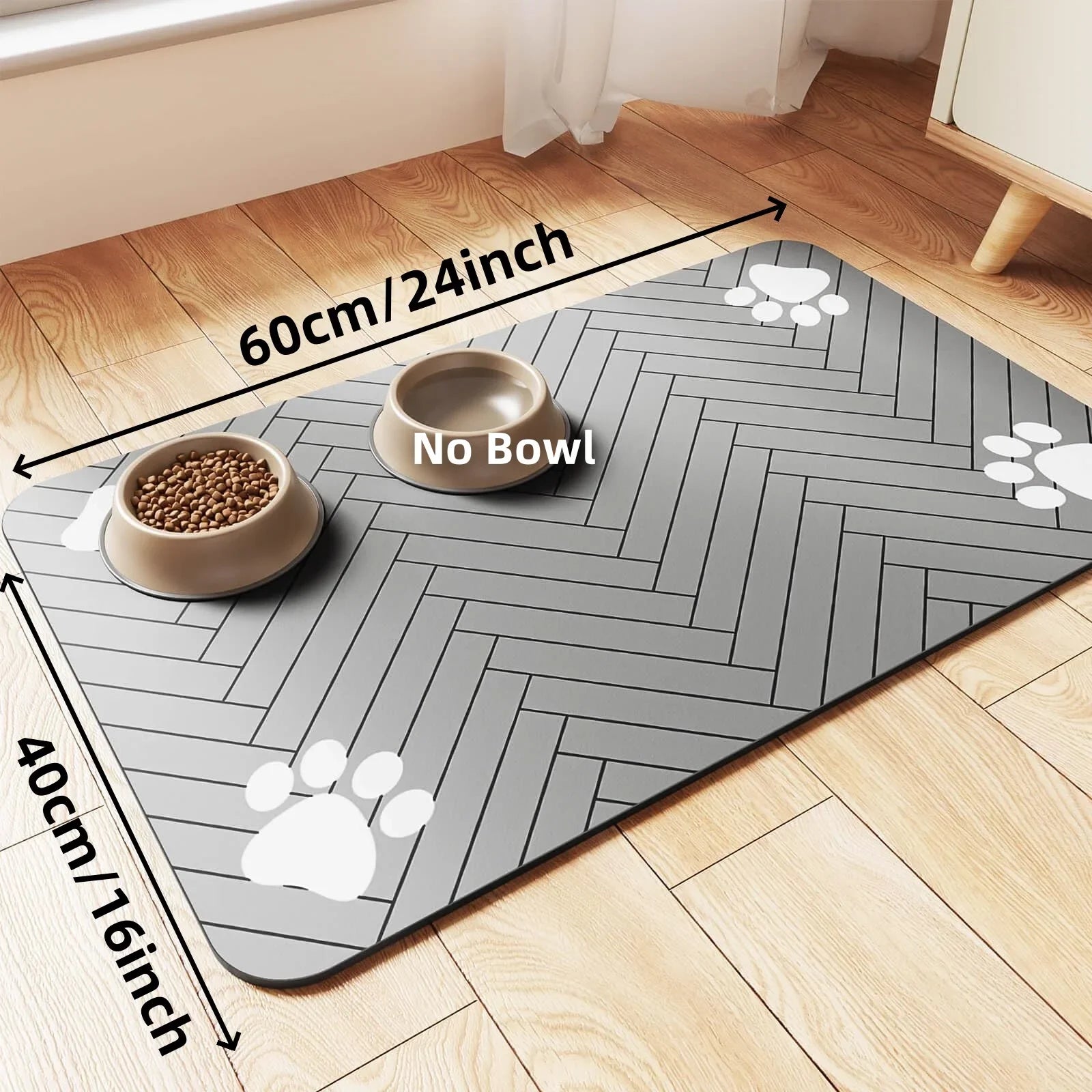 Absorbent Pet Mat S/M/L, Waterproof Non-Slip for Dog and Cat Bowls