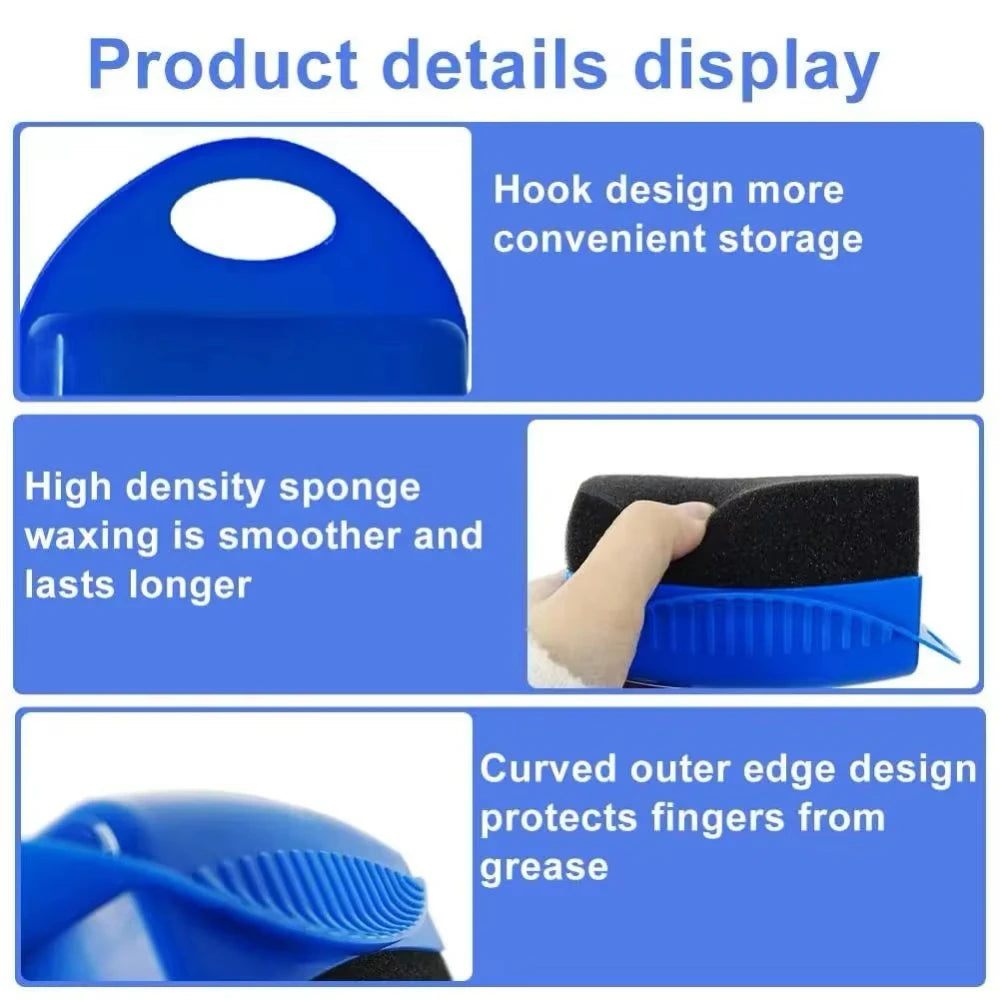 Éponge à cirer avec housse pour le polissage des jantes de voiture et de moto, le lavage et le nettoyage des pneus ABS, l'applicateur de produit pour le contour des pneus et le nettoyage de détail