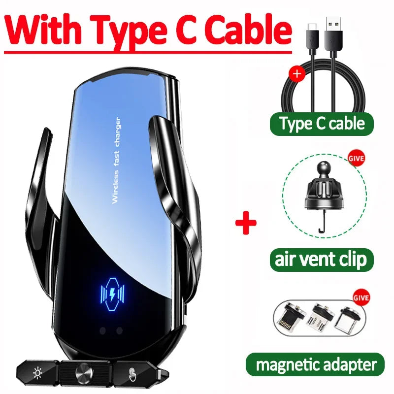 Support de téléphone magnétique à ventilation automatique pour voiture, chargeur sans fil, Station de charge rapide à Induction pour iPhone 16 15 14 13 Samsung Xiaomi