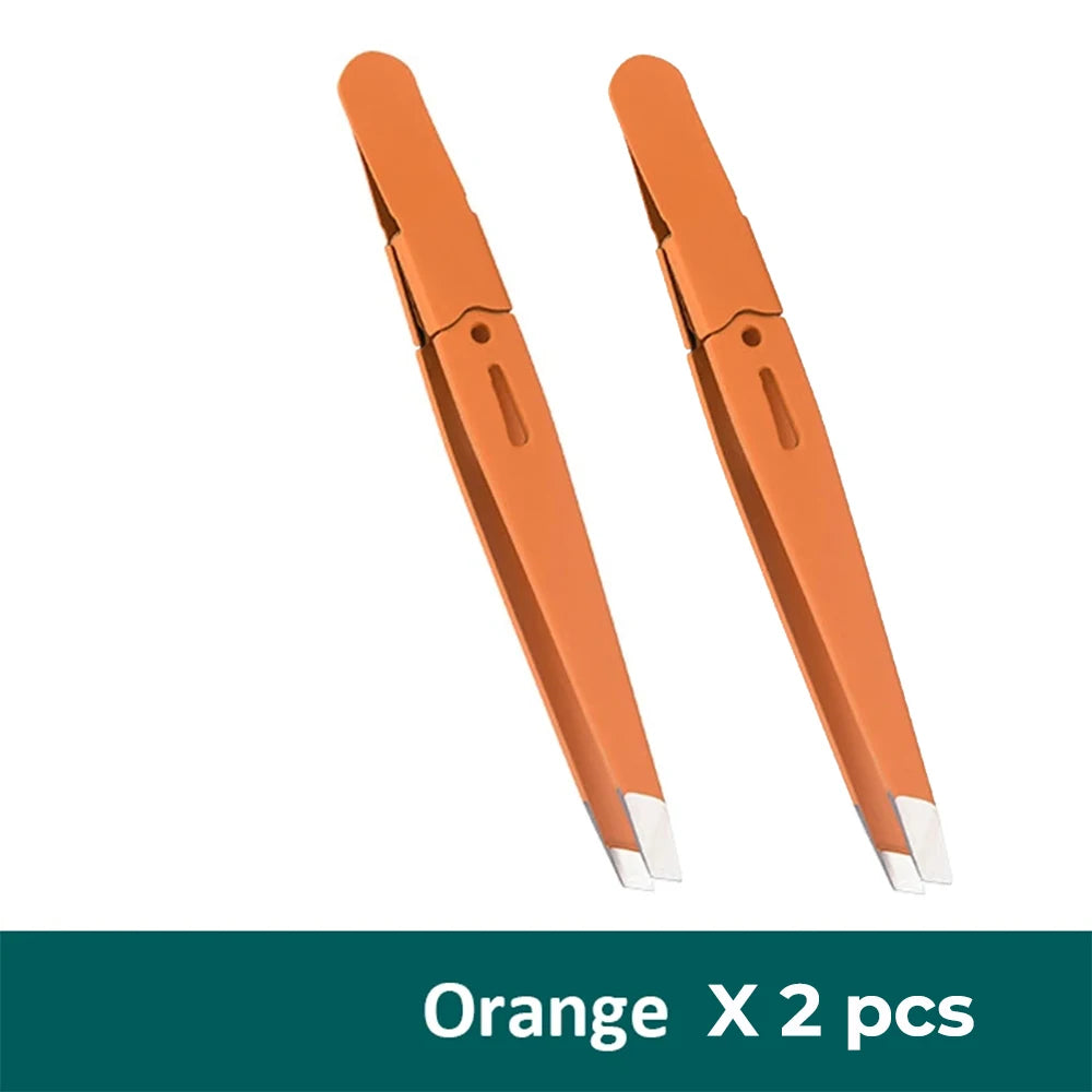 Pince à sourcils colorée, beauté des cheveux, extracteur de poils fins, en acier inoxydable, pinces à sourcils inclinées, outils de maquillage