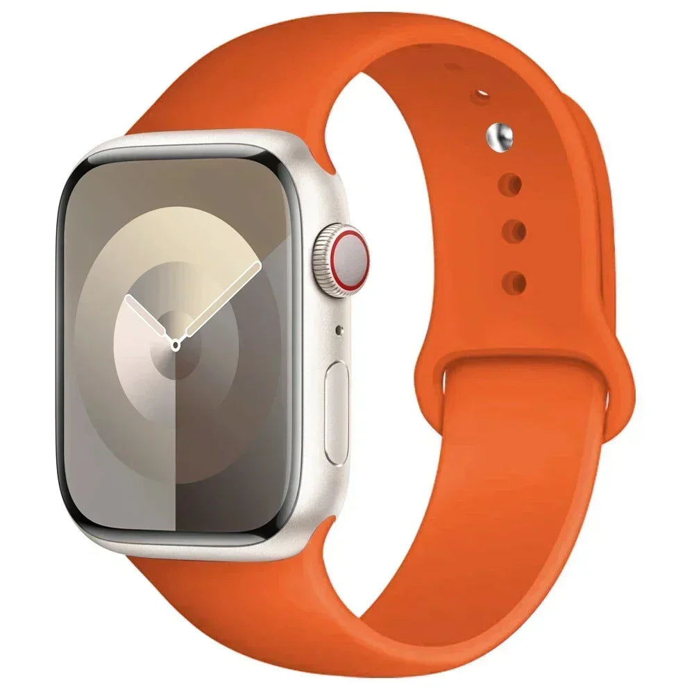 Bracelet en Silicone pour Apple Watch, 44mm 45mm 40mm 41mm 42-46mm, bracelet de sport iwatch série 8 7 6 5 4 9 10 11 SE-Ultra 2/3 49mm