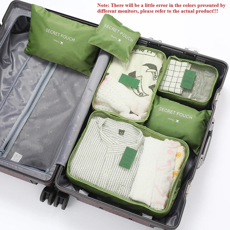 6pcs Set Travel Storage Bags Suitcase Packing Set Storage Cases Portable Luggage Organizer Clothes Shoe Foldable Organizer