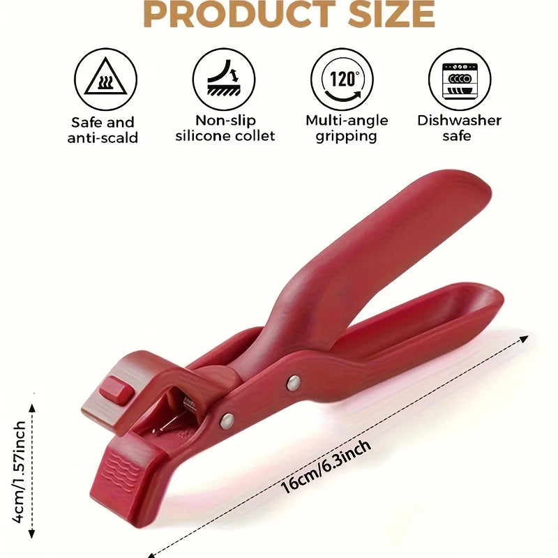 Pince à bol anti-brûlure pour usage domestique, support de plaque en silicone antidérapant, pince à bol, pince à vaisselle, plaque de cuisson de cuisine et pince à vapeur