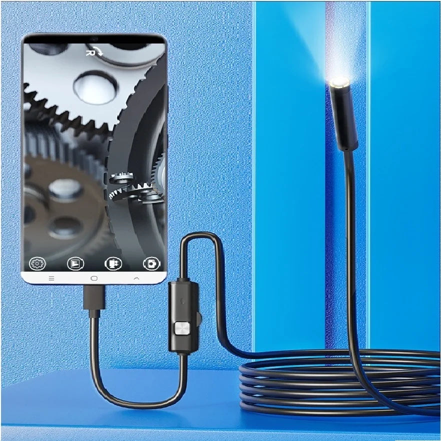 Caméra d'inspection endoscopique USB avec lumière, Endoscope avec caméra serpent Semi-rigide, caméra d'inspection USB étanche pour type-c