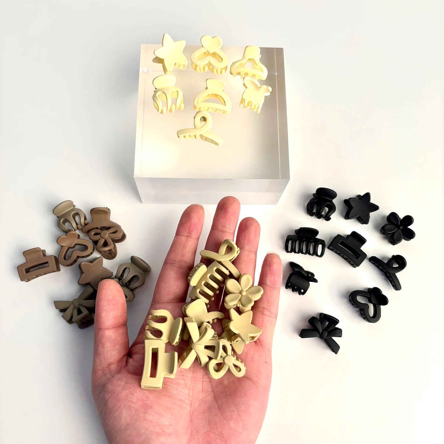 Paquet mixte de petits clips beiges, accessoires mignons pour filles, parfaits pour un usage quotidien, des Occasions spéciales ou des cadeaux de voyage, 5/10/20/30 pièces