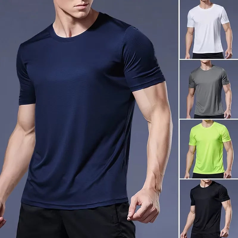 T-shirt de sport d'été pour homme, séchage rapide, idéal pour la course, la musculation et le fitness. Manches courtes, coupe oversize, style brésilien