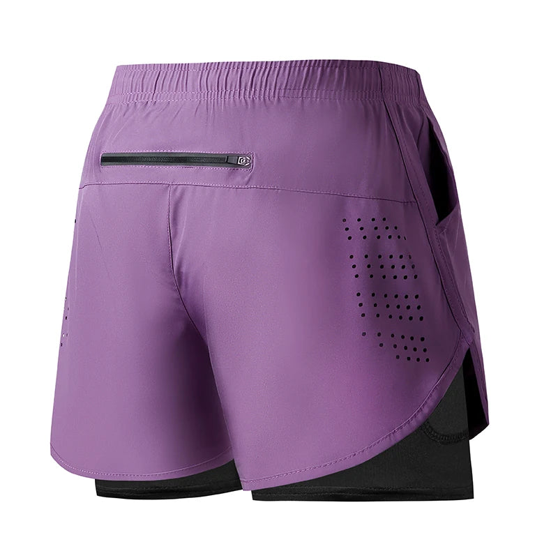 Short de course pour hommes séchage rapide Fitness noir Double couche Shorts hommes nouveau Sport entraînement musculation pantalon court