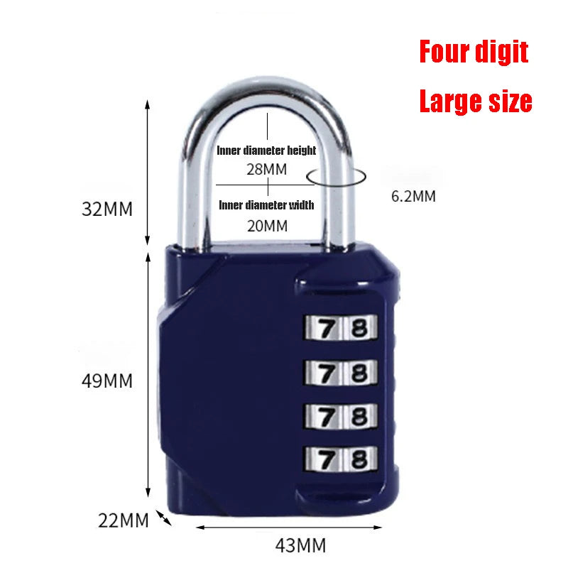 Cadenas de voyage antivol pour sac à dos, petit cadenas à combinaison réinitialisable à 3 ou 4 chiffres, cadenas à code pour valise, cadenas pour bagages