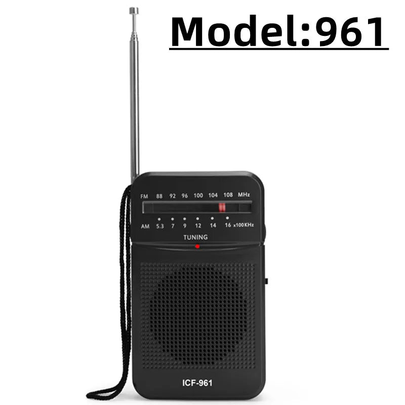 BC-R21/961/962 Mini Radio AM FM Radio Portable à piles meilleure réception la plus longue durée pour la course à pied marche à la maison Soundbox