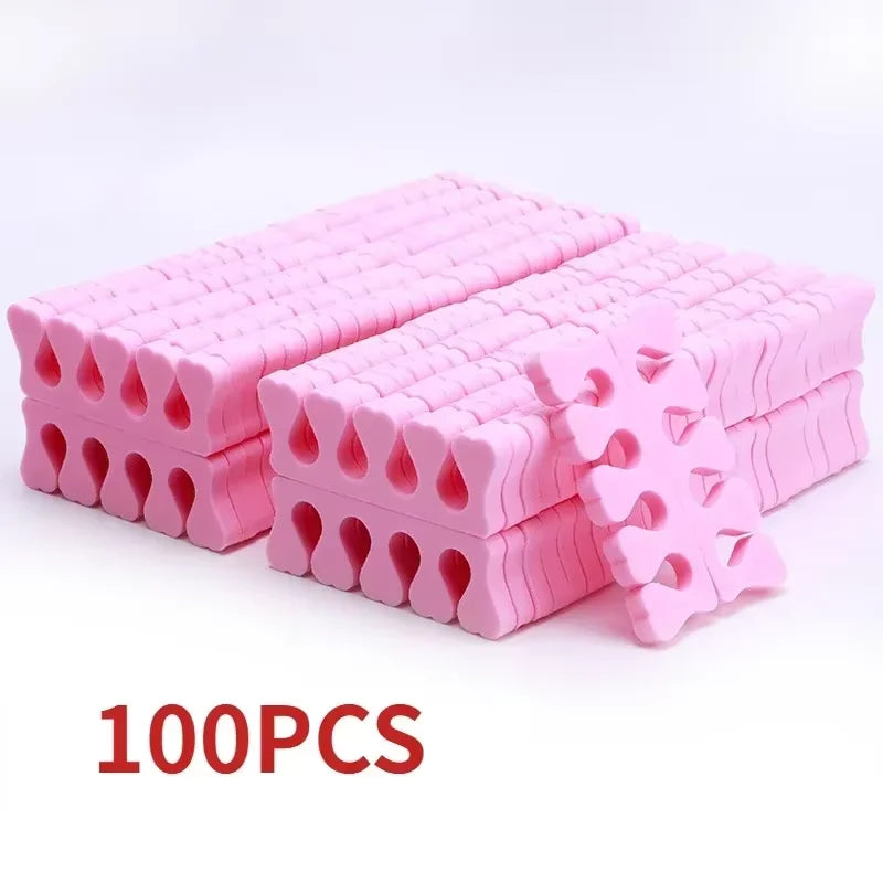YIKOOLIN 100 séparateurs d'orteils souples pour les doigts et les pieds, outils de nail art flexibles en forme de cœur, pour la pratique de la manucure et de la pédicure