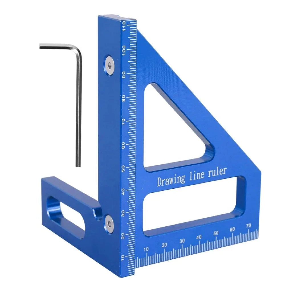 Règle de mesure multi-angle en aluminium 45 ° 90 °, rapporteur carré pour le travail du bois, règle triangulaire à onglet, outil de traçage utilitaire