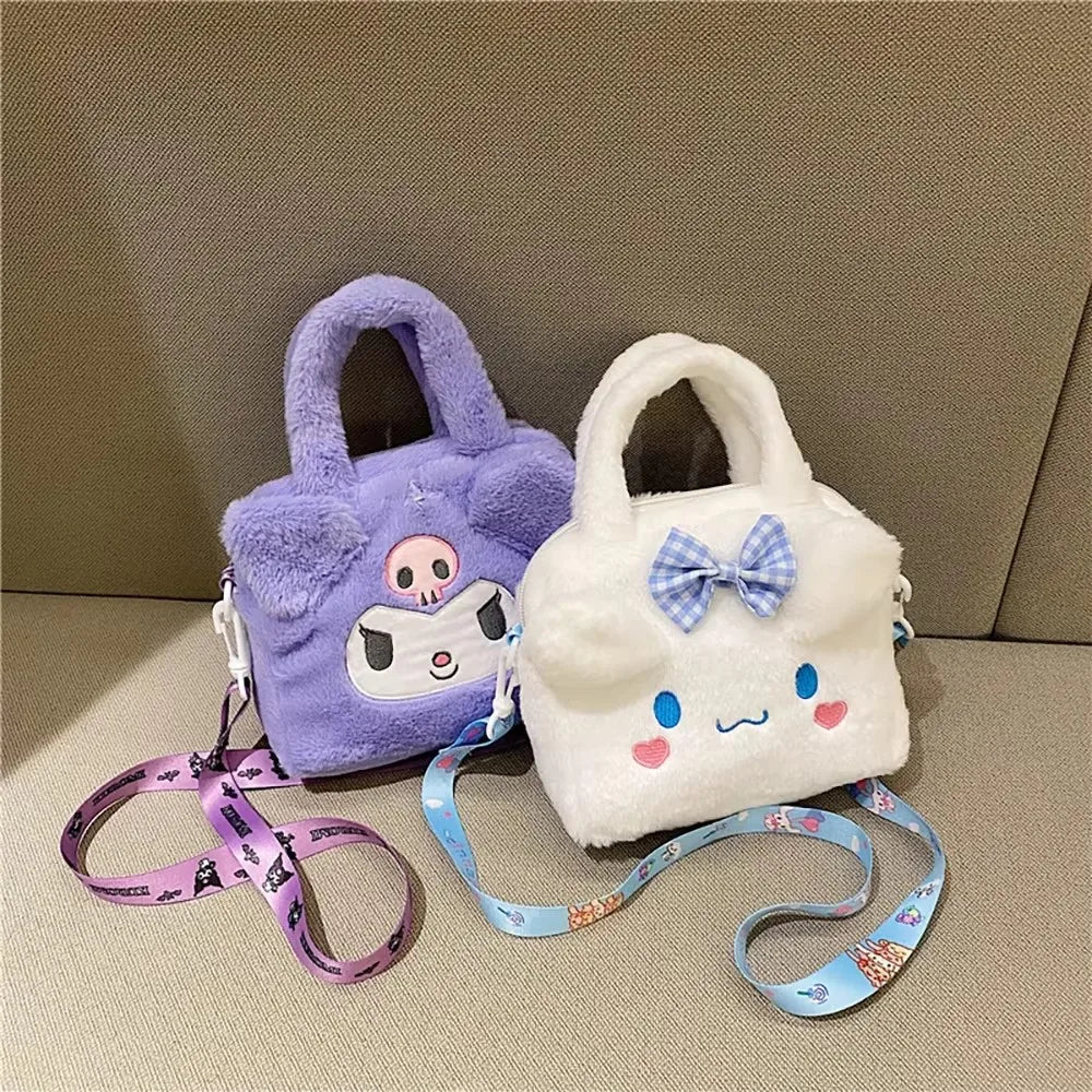 1pc Sanrio sac Kawaii Kuromi cannelle ma mélodie dessin animé en peluche sac à main sac cosmétique voyage sac de rangement femmes fille cadeaux