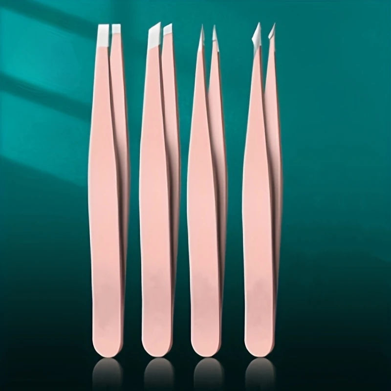 Ensemble de pinces à sourcils Ouriner 4 pièces pinces à sourcils en acier inoxydable ensemble d'outils de beauté professionnels pour la croissance des poils du visage vers l'intérieur