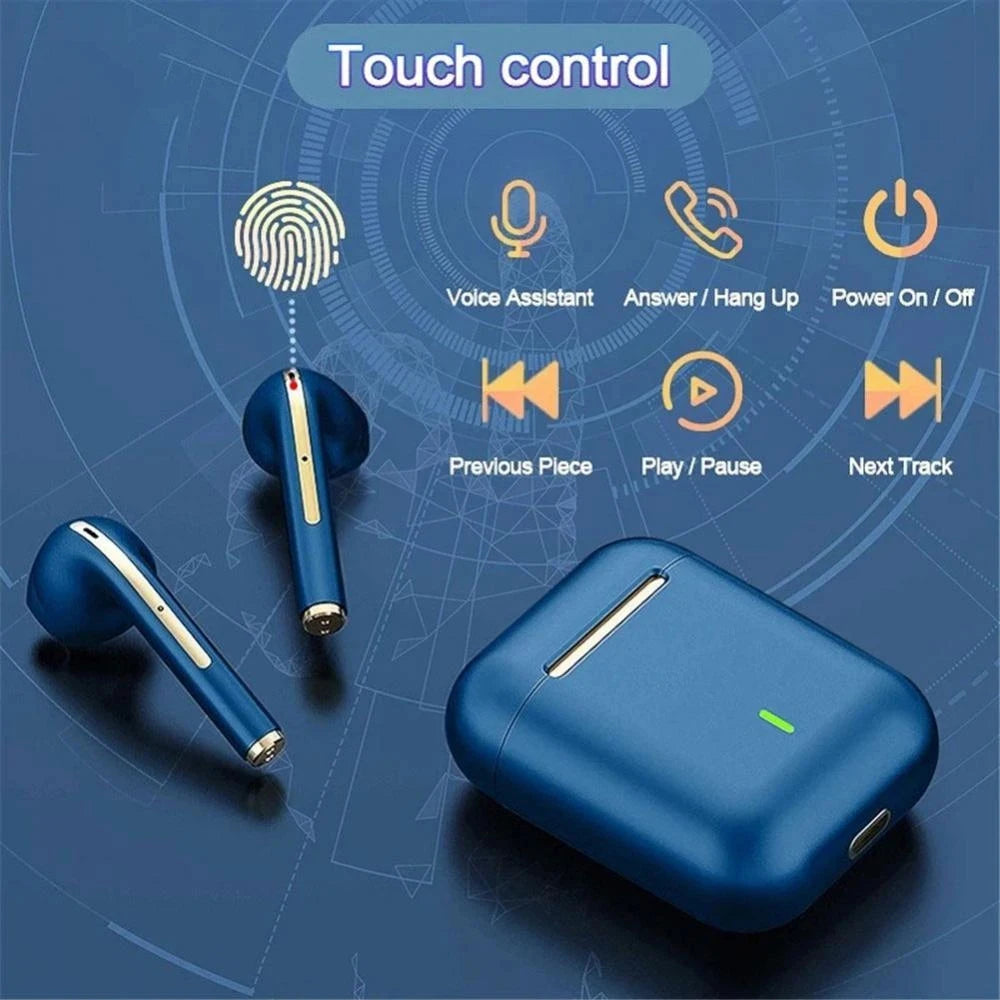 Écouteurs sans fil J18 TWS, écouteurs Bluetooth 5.3 longue durée de lecture, appel vocal avec suppression du bruit, pour les jeux, les affaires et les sports