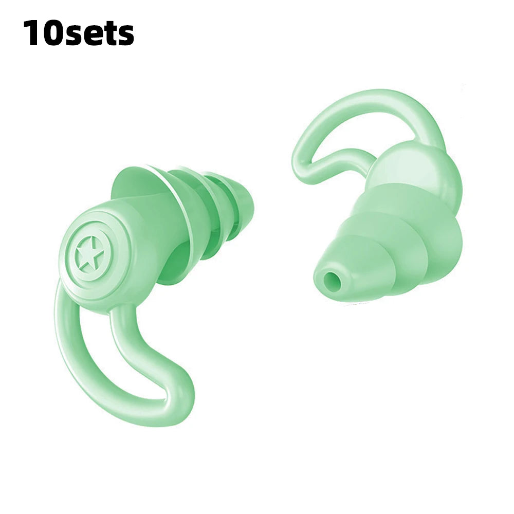 Bouchons d'oreilles en silicone HUAK à 3 couches pour travail et natation – Protection contre le bruit en usine, étanches pour piscines, confortables toute la journée