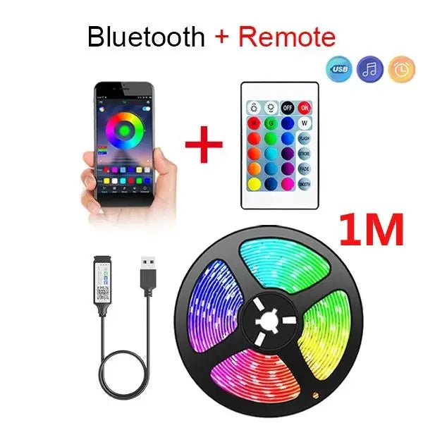 Led Strip Lights Bluetooth Control RGB LED Lights for TV USB 5V Led Tape for TV Backlight Room Party Decoration Party Wedding