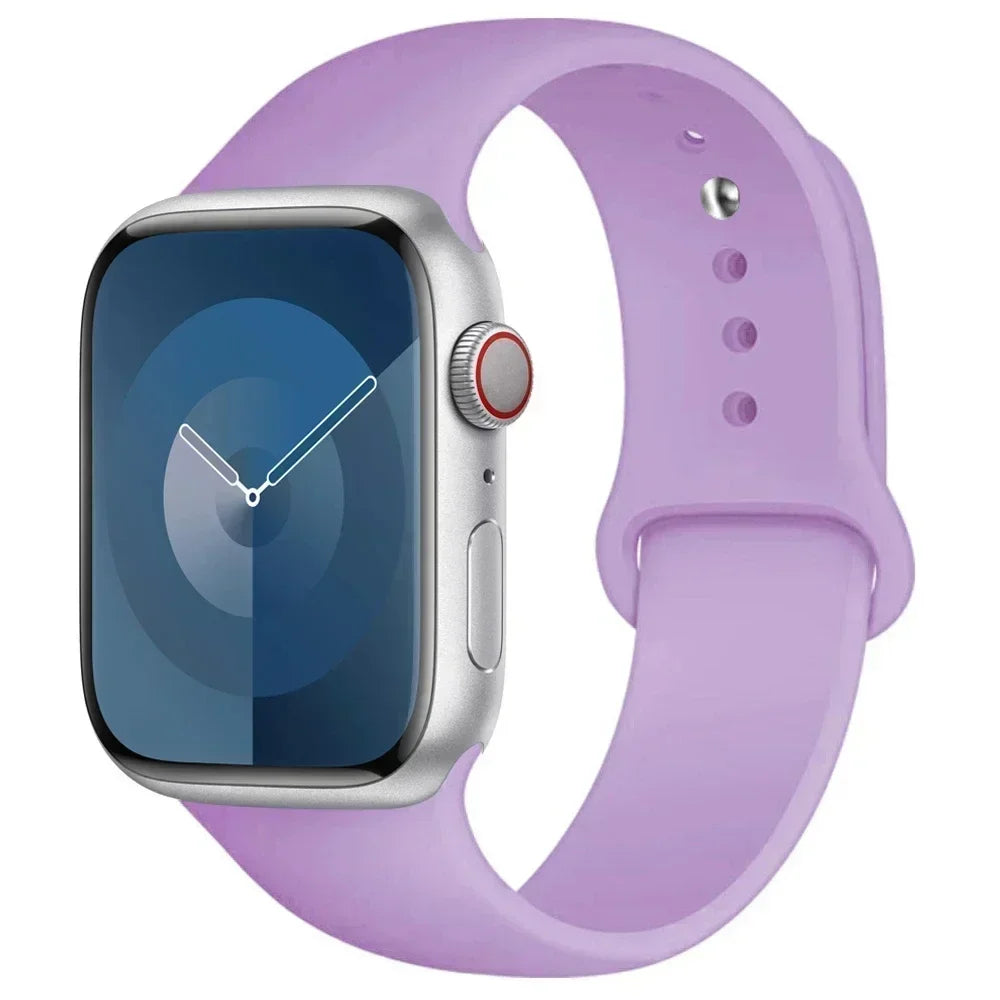 Bracelet en Silicone pour Apple Watch, 44mm 45mm 40mm 41mm 42-46mm, bracelet de sport iwatch série 8 7 6 5 4 9 10 11 SE-Ultra 2/3 49mm